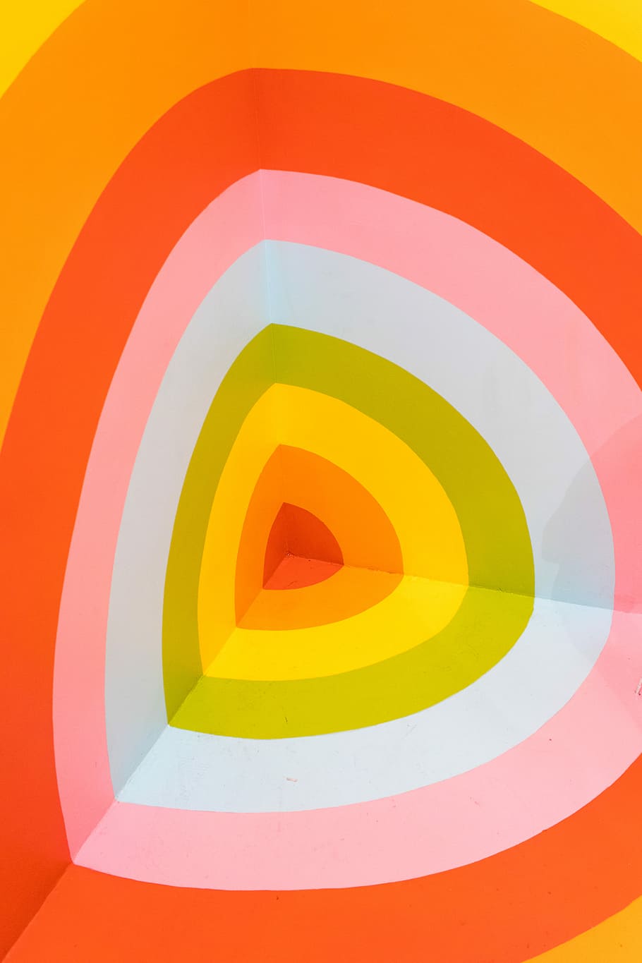 multicolored wall art, untitled, shape, colour, stripes, rings HD wallpaper