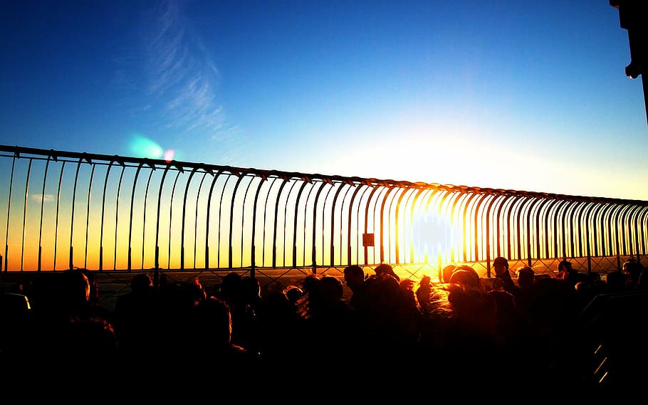 sunset, sky, sunset background, sunrise, sunlight, silhouette HD wallpaper