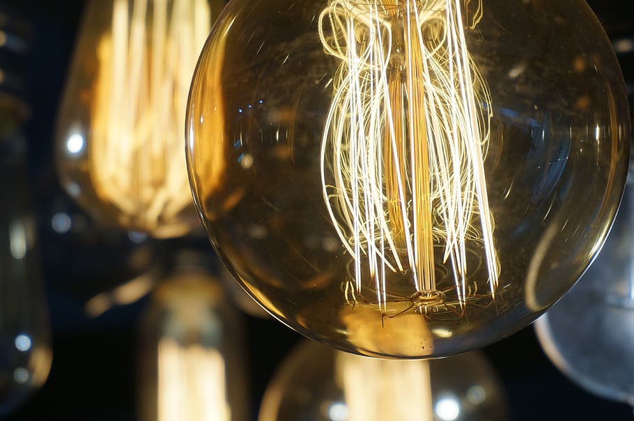 bulb, electric light, radiating, light bulb, glass - material HD wallpaper
