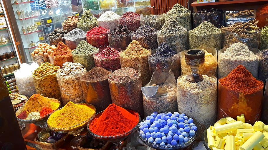 market, balances, bazaar, store, food, souk, dubai, tourism HD wallpaper