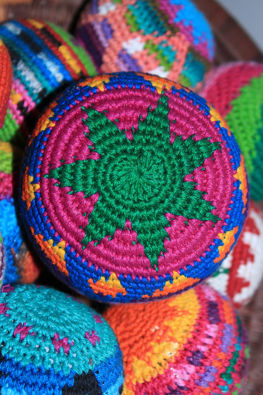 balls, colourful, kicking, multi colored, close-up, no people HD wallpaper