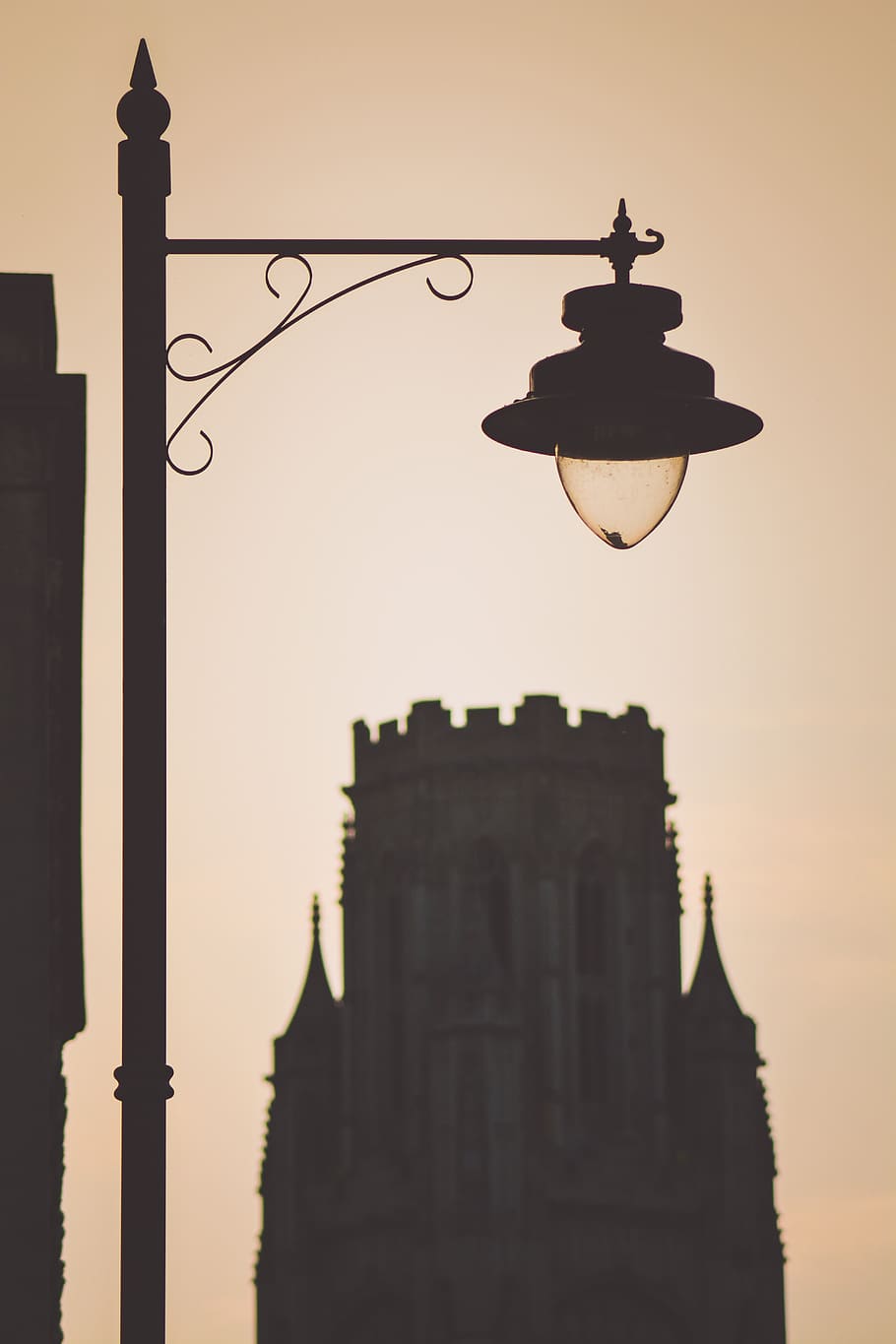 pole, lamp, bulb, building, structure, infrastructure, church HD wallpaper