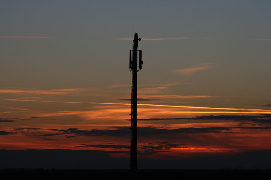 pole, sunset, sky, cloud, red, in the evening, electricity HD wallpaper
