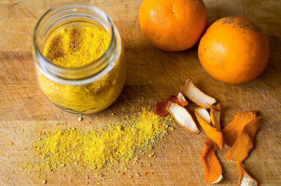 two orange fruits beside mason jar, kitchen, recipes, winter HD wallpaper