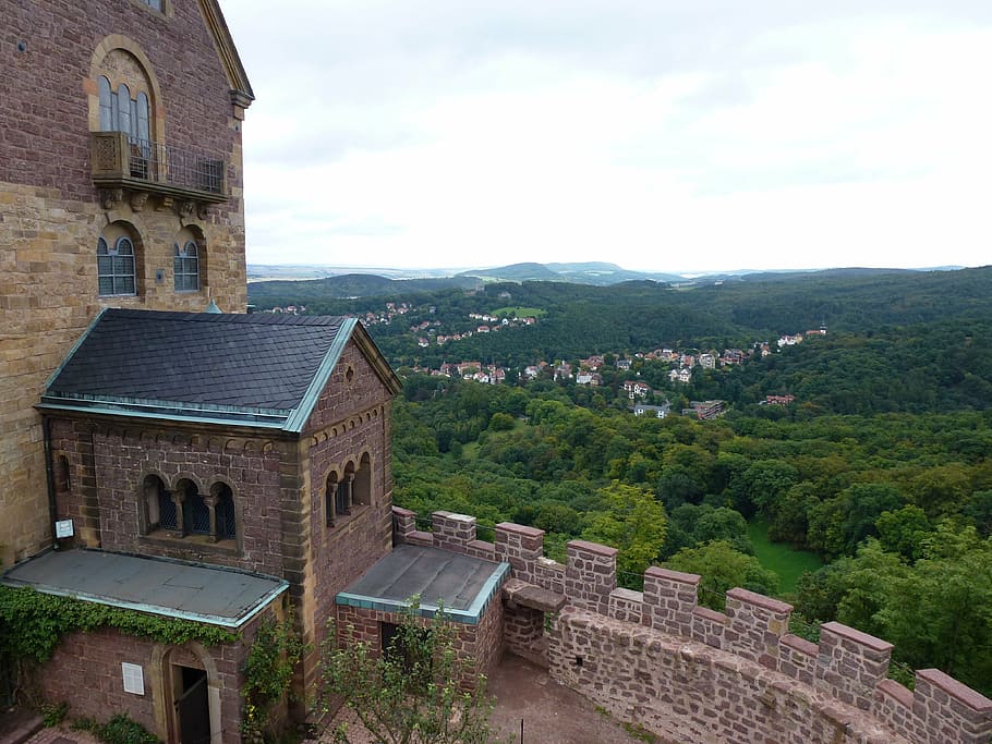 outlook, landscape, thuringia germany, wartburg castle, thuringian forest, HD wallpaper