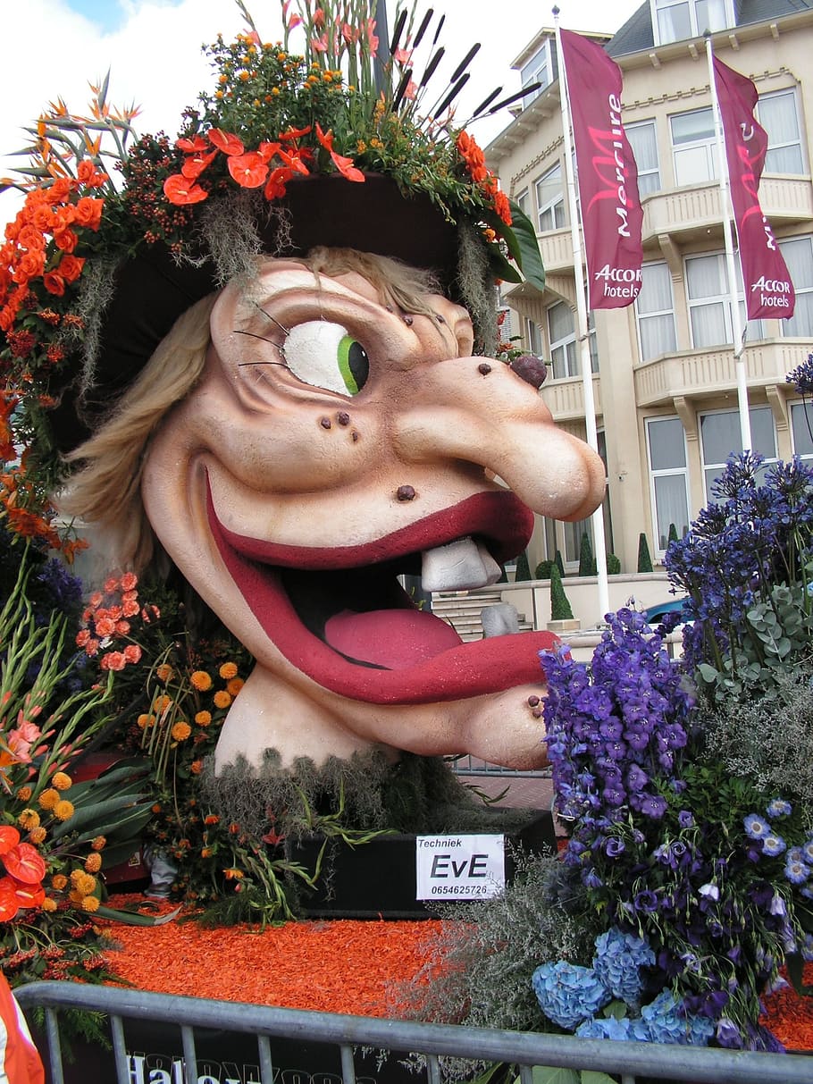 flower parade, noordwijk, float, plant, flowering plant, human representation HD wallpaper