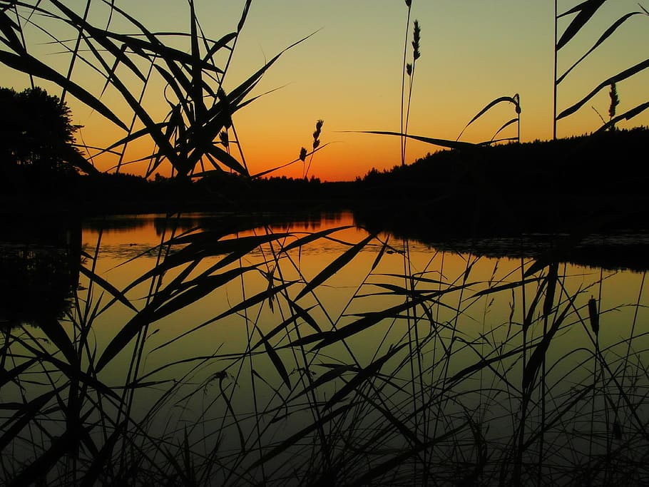Lake, Sunset, Landscape, Nature, sky, mood, scenery, masuria HD wallpaper