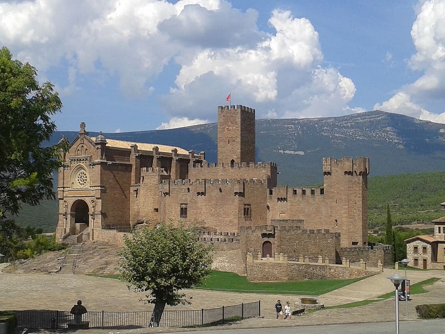castle, javier, spain, architecture, built structure, building exterior HD wallpaper