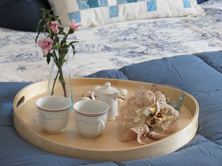 Read, Breakfast, Decor, Flowers, decoration, rosa, ornament HD wallpaper
