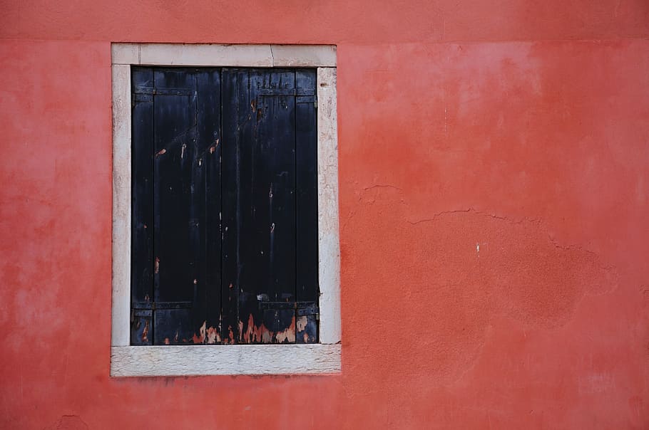 black and white window, black and gray wooden window, red, minimal HD wallpaper