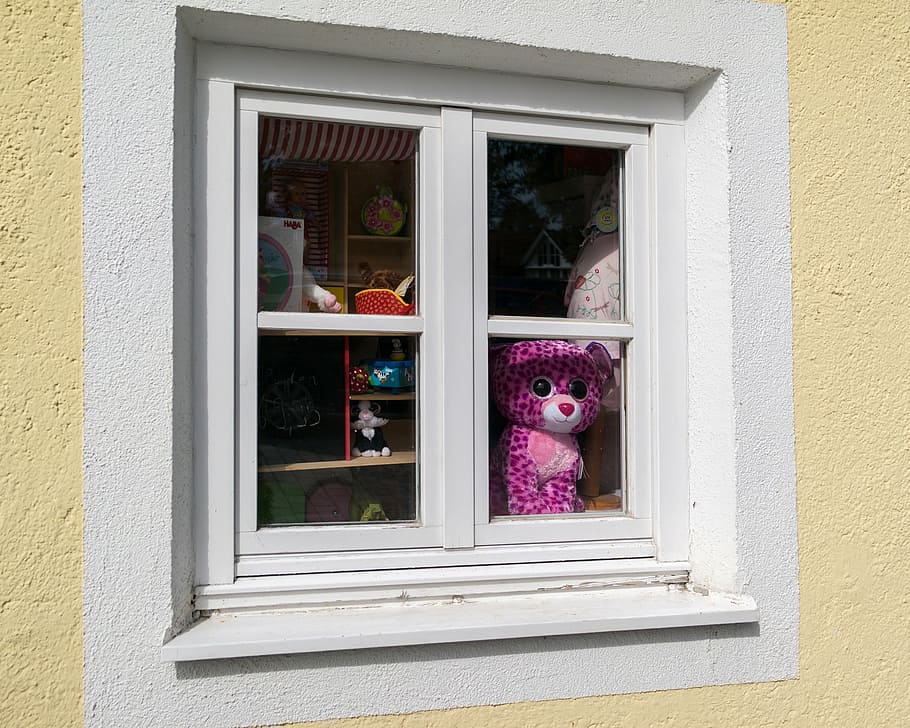 window, doll, googley bear, window frames, hauswand, home, toys HD wallpaper