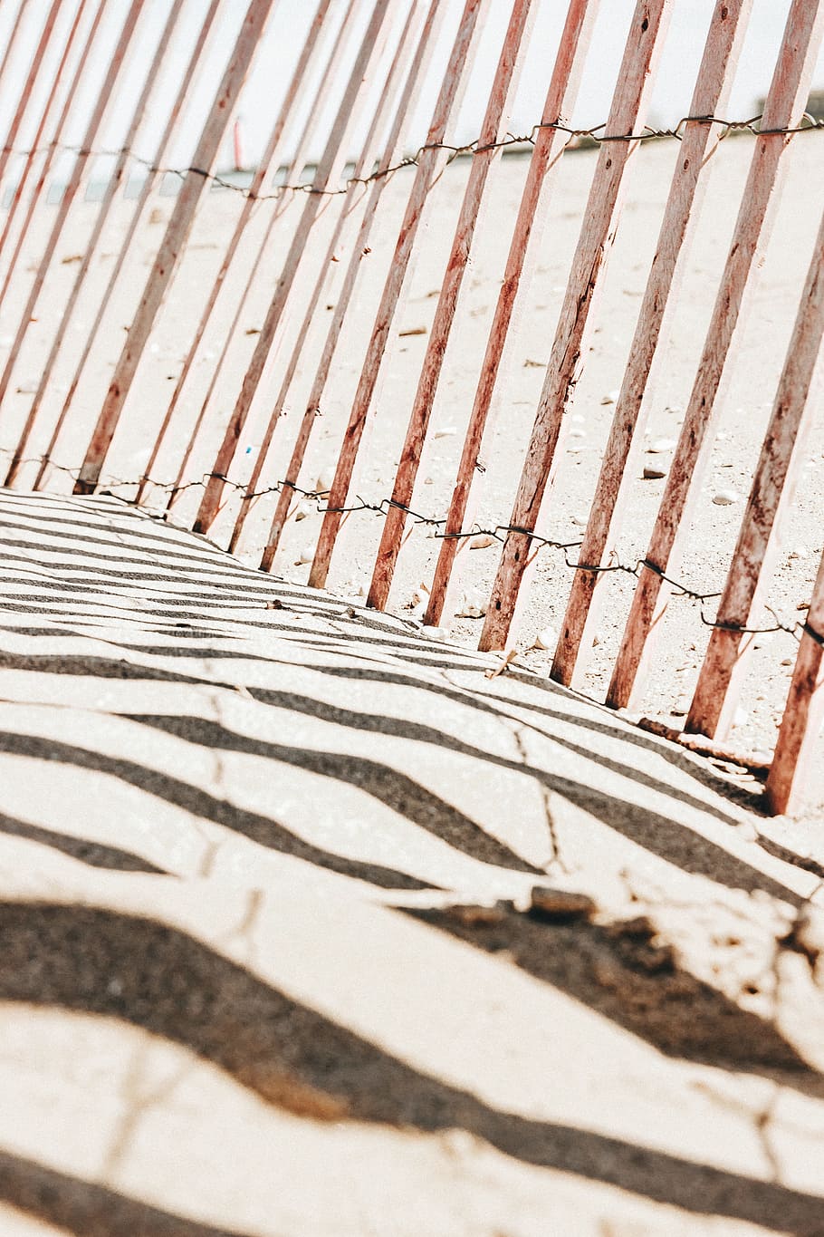 Sandy waves., untitled, fence, shadow, striped, pattern, no People HD wallpaper