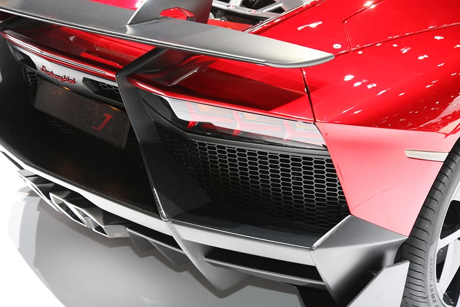 lamborghini, red, car, auto, vehicle, automobile, exclusive HD wallpaper