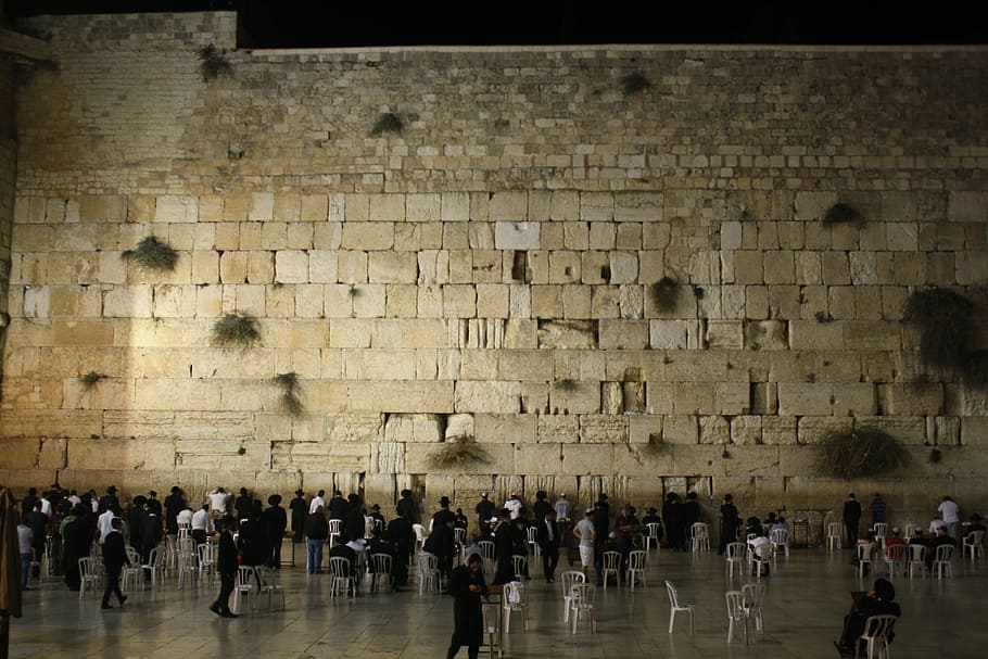 people standing in front of Wailing Wall, Jerusalem, Israel, Prayer