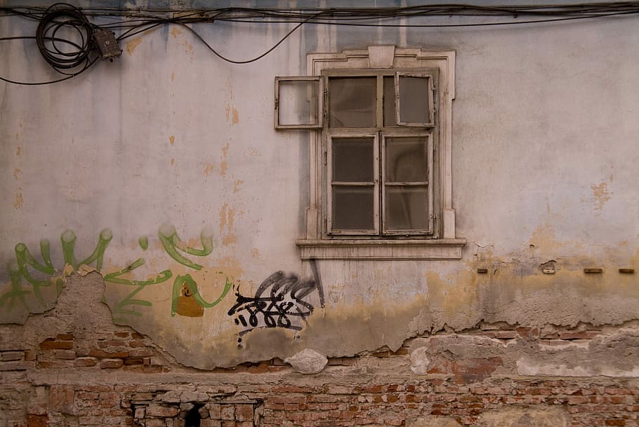 Romanian, Wall, Window, Old, poverty, architecture, building exterior HD wallpaper