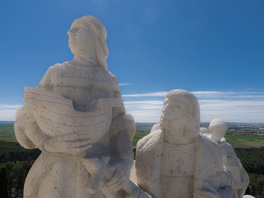 figures, statues, colon, sculpture, monument, religion, man HD wallpaper