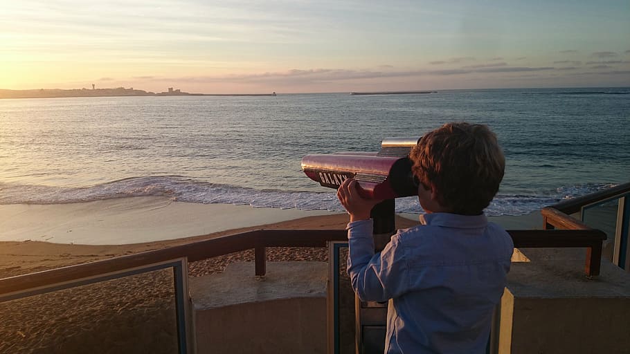 viewpoint, sea, sunset, water, sky, rear view, scenics - nature HD wallpaper