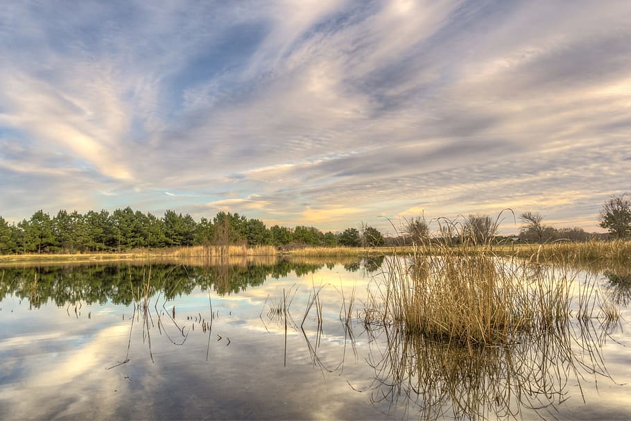 reflection, nature, water, landscape, lake, sky, tree, outdoors HD wallpaper