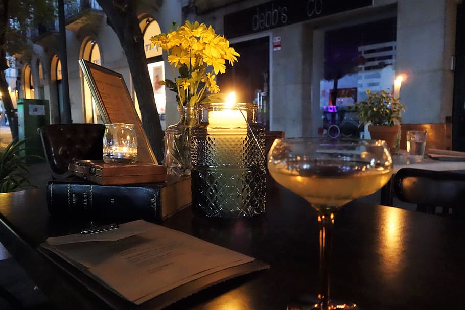 cava, evening, bar, palma, warm evening, holiday, food and drink HD wallpaper