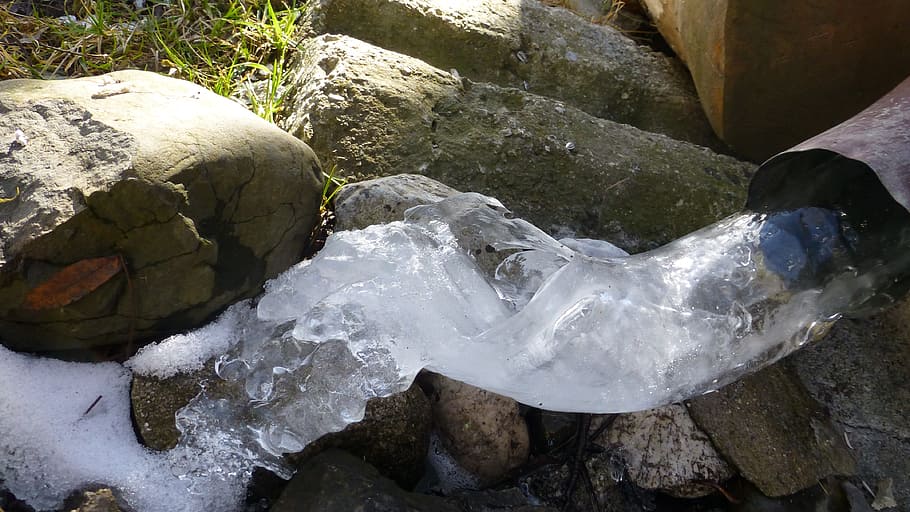 winter, frost, ice, cold, stones, rock, solid, rock - object HD wallpaper