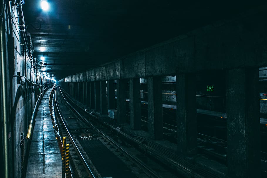 background, city, corridor, dark, empty, industrial, line, metro HD wallpaper
