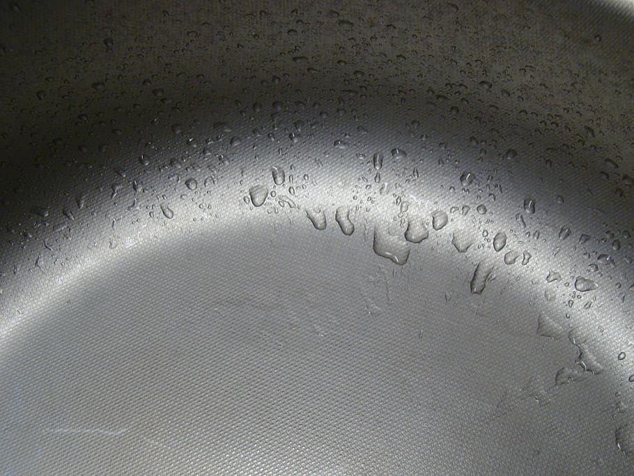 drops, water, spray, sink, steel, wet, silver, texture, close-up HD wallpaper