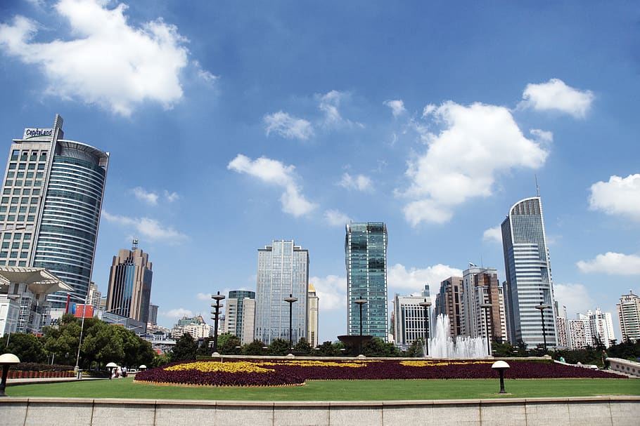 china, shanghai, blue, built structure, architecture, building exterior HD wallpaper