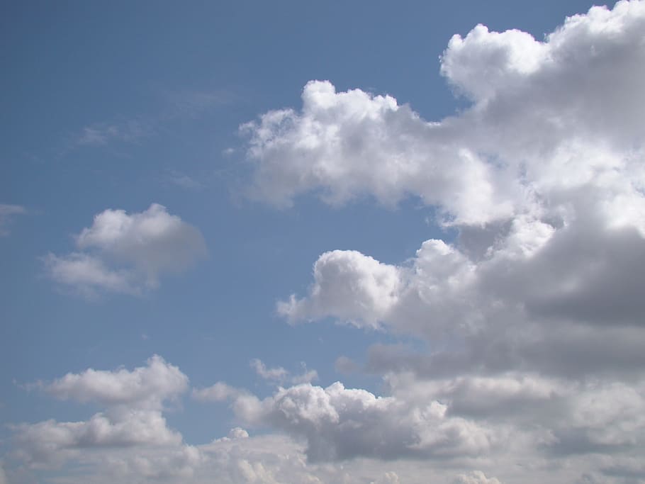 Sky, Blue, Clouds, Cumulus, Day, cloud - sky, weather, backgrounds HD wallpaper