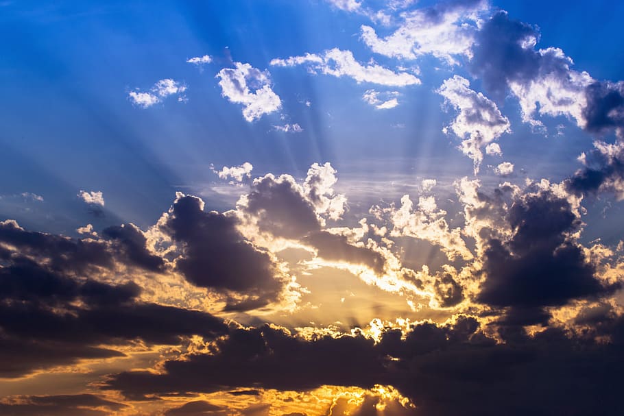 Sunset, Sky, Clouds, West, the sky, country, in the evening HD wallpaper