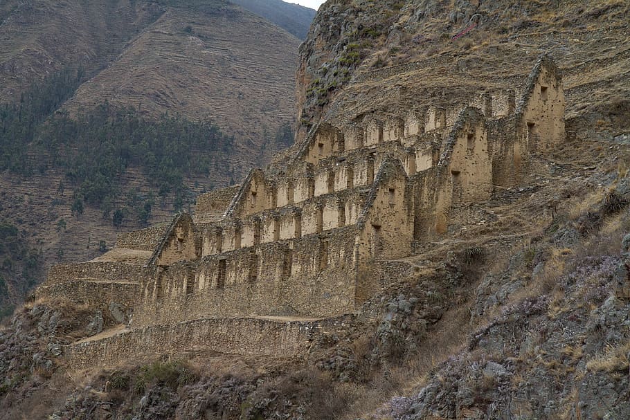 Peru, Ollantaytambo, Inca, Ruins, Ancient, inca ruins, mountain, HD wallpaper