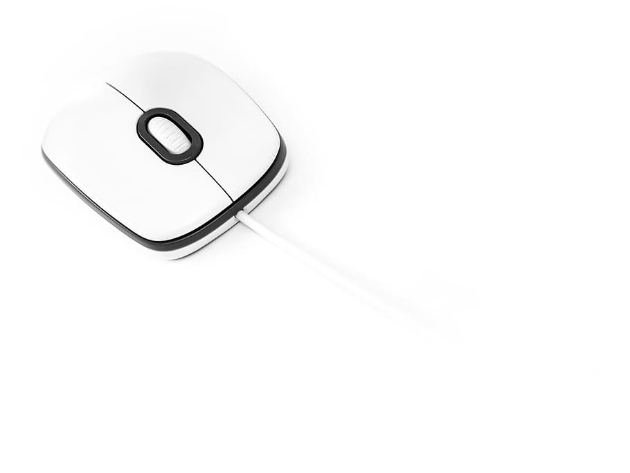 mouse, white, computer, copy space, white background, technology HD wallpaper