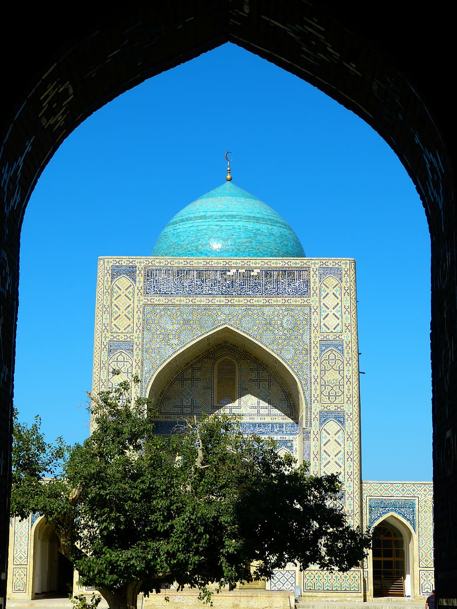 bukhara, mosque, kalon mosque islam, dome, building, architecture, HD wallpaper