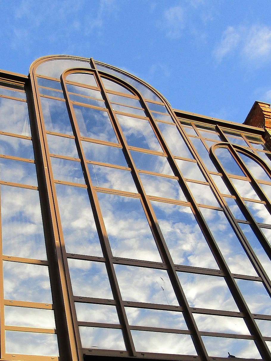 Glass, Reflection, Building, Modern, window, architecture, office HD wallpaper
