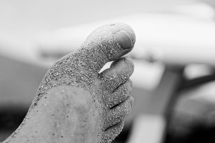 Foot, Beach, Zen, Rest, Cool, human Hand, black And White, close-up HD wallpaper