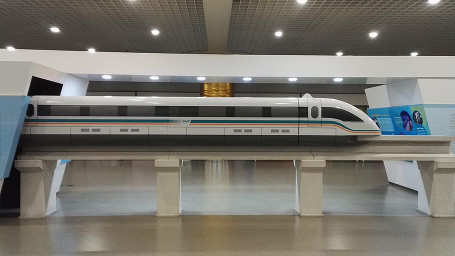 magnetic levitation, model, science and technology, indoors HD wallpaper