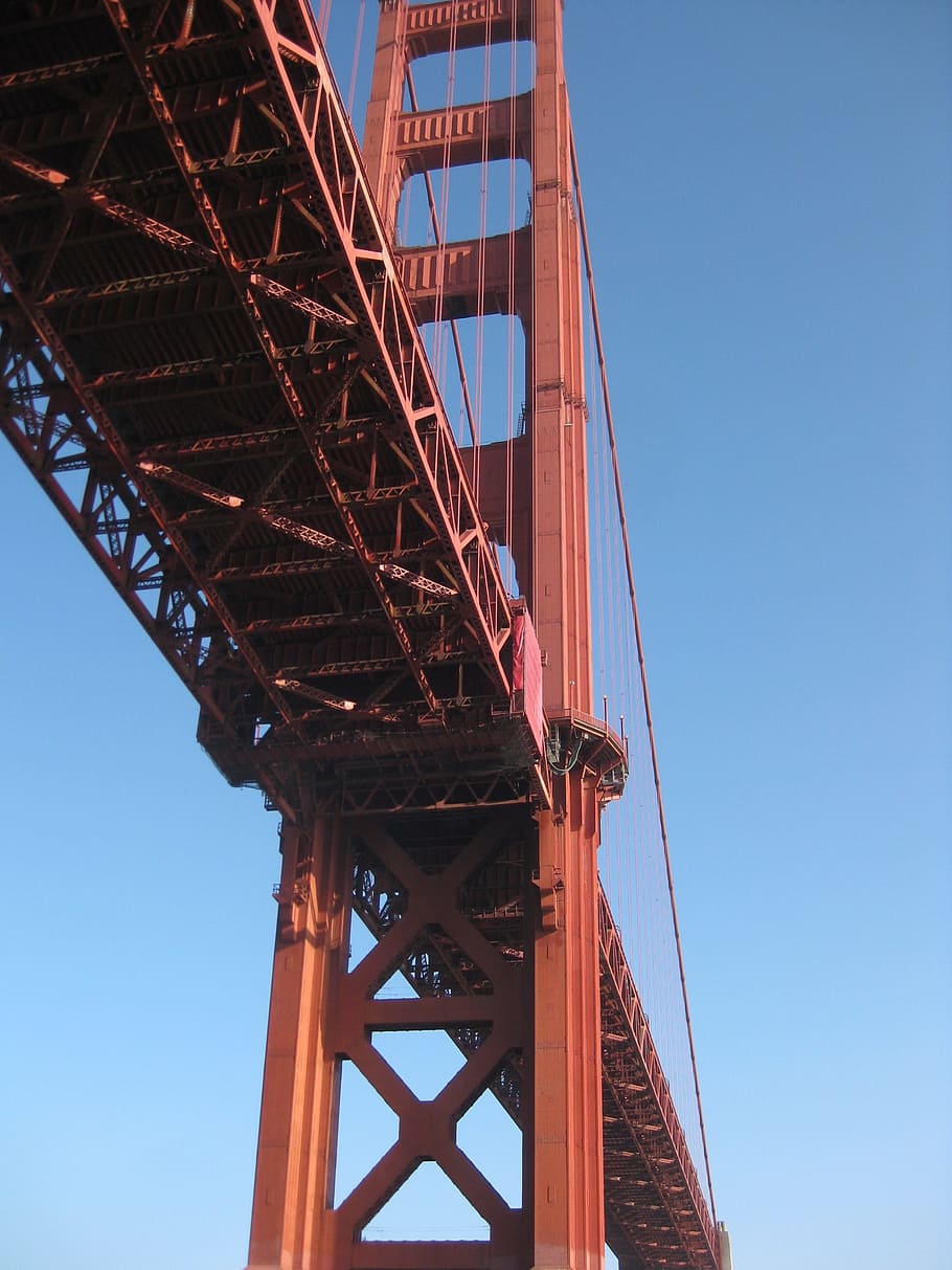 sky, steel, bridge, expression, architecture, construction HD wallpaper