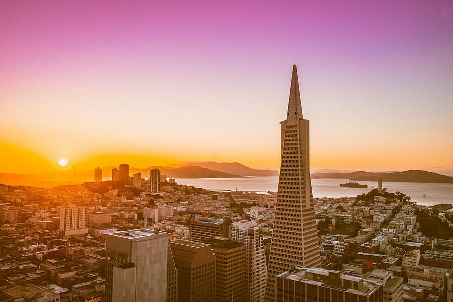 city buildings during sunset, architecture, infrastructure HD wallpaper