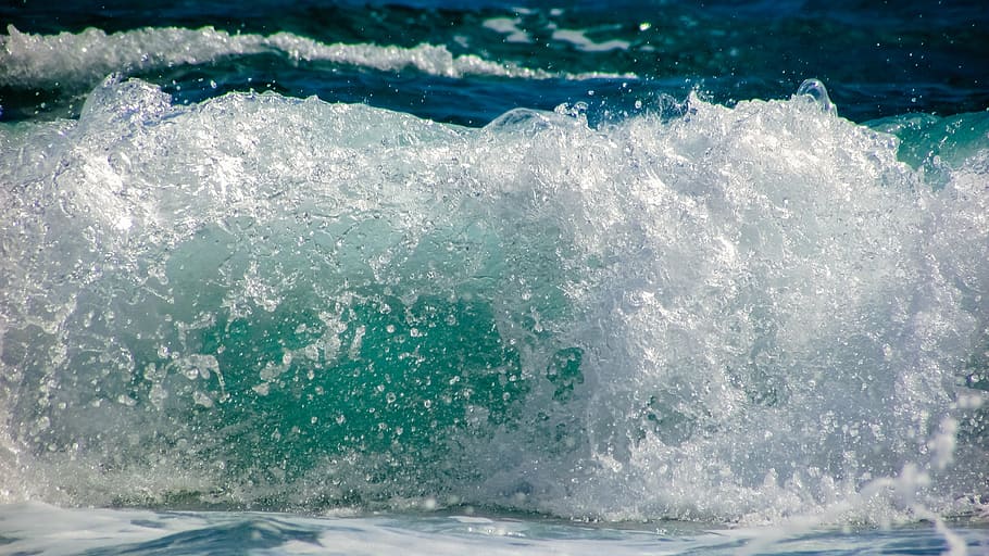ocean waves photography, splash, water, liquid, drop, bubble HD wallpaper