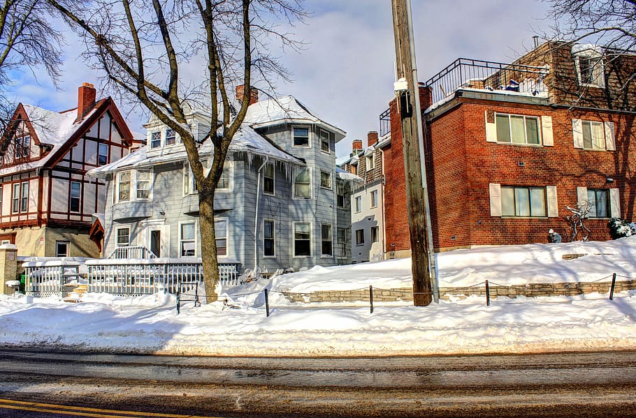 wisconsin, madison, buildings, usa, langdon, winter, building exterior HD wallpaper