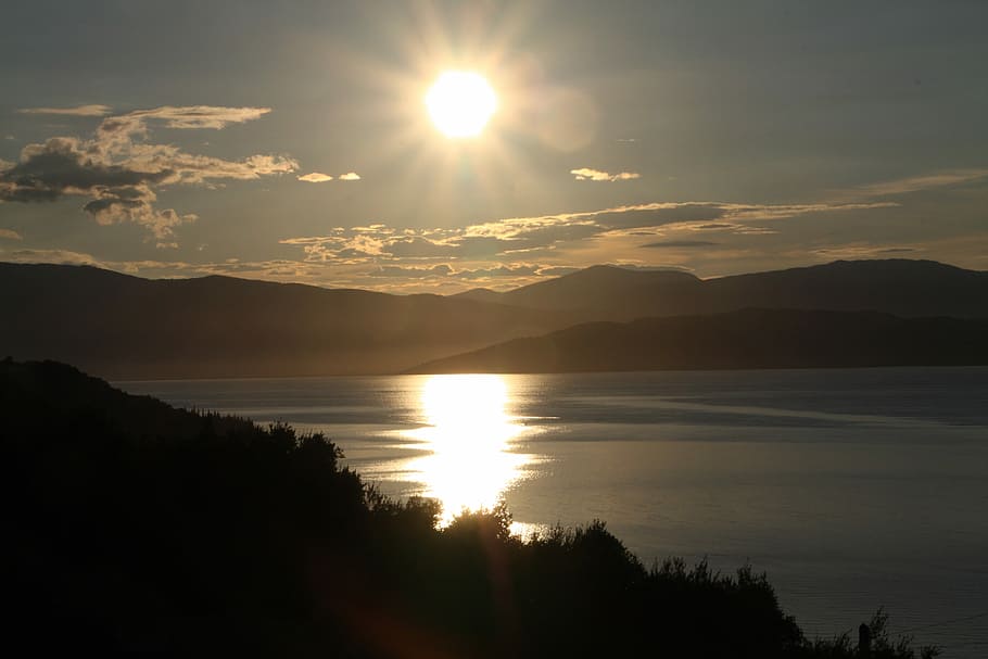 Sunset, Sea, Water, abendstimmung, nature, lake, scenics, landscape HD wallpaper
