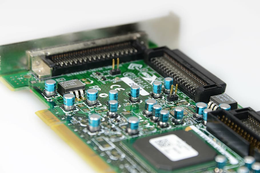 green and black video card against white background, network card HD wallpaper