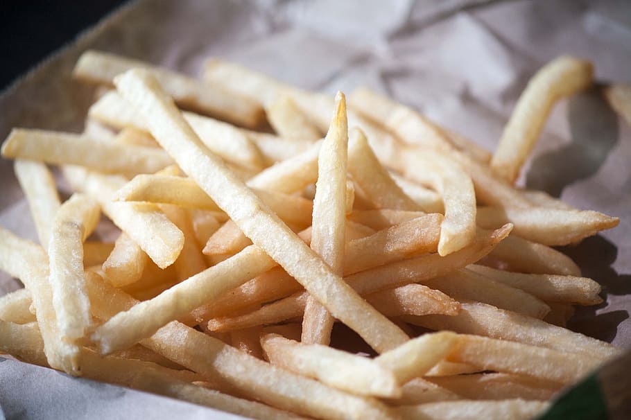 HD wallpaper: closeup photography of French fries, potatoes, fast food ...