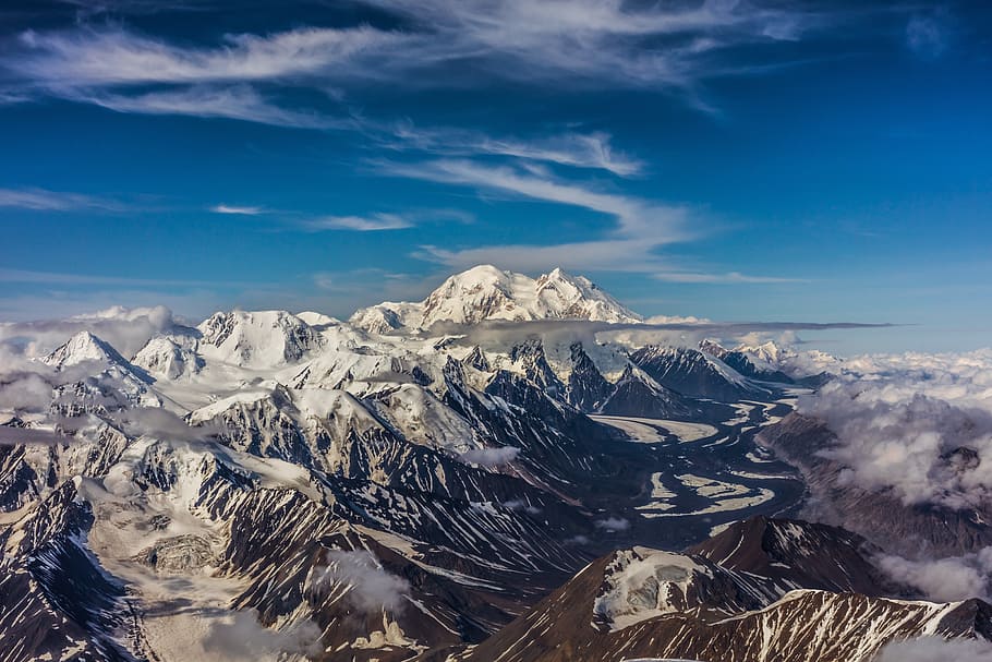 rocky mountain, snow, nature, panoramic, landscape, alaska HD wallpaper