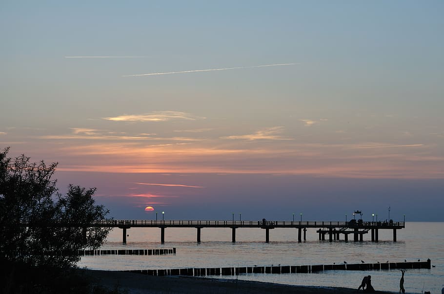 baltic sea, summer, sunset, beach, nature, sky, water, cloud - sky HD wallpaper