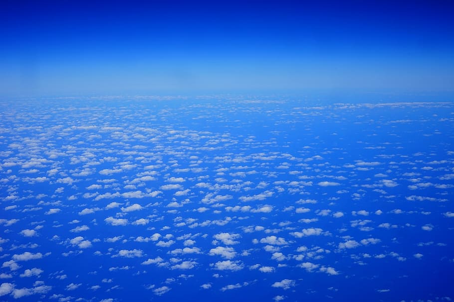 clouds, sky, fly, above the clouds, blue, nature, air, airplane HD wallpaper