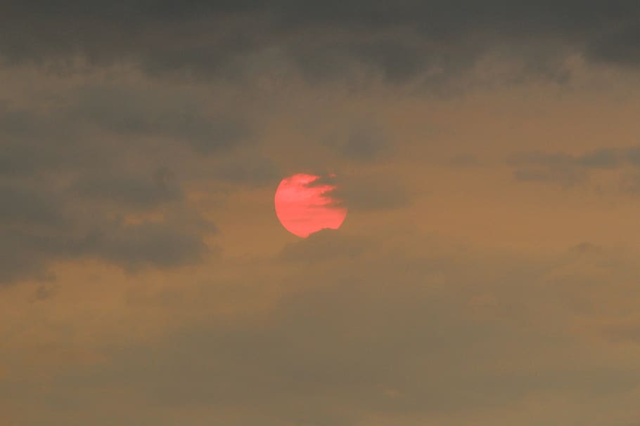 sun, fire, smoke, sky, sunset, beauty in nature, cloud - sky HD wallpaper