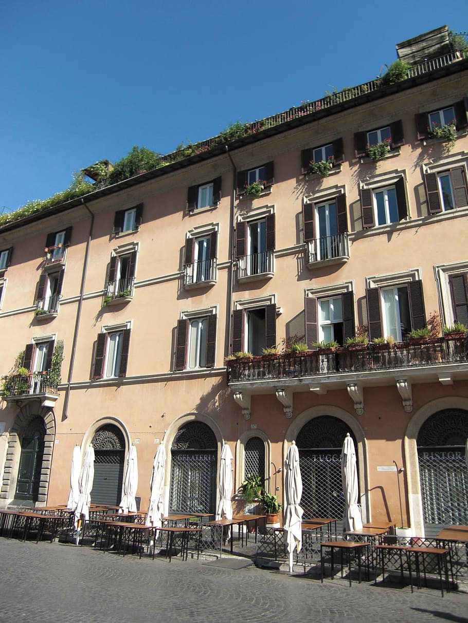 Rome, Italy, Building, Architecture, piazza navona, window, HD wallpaper