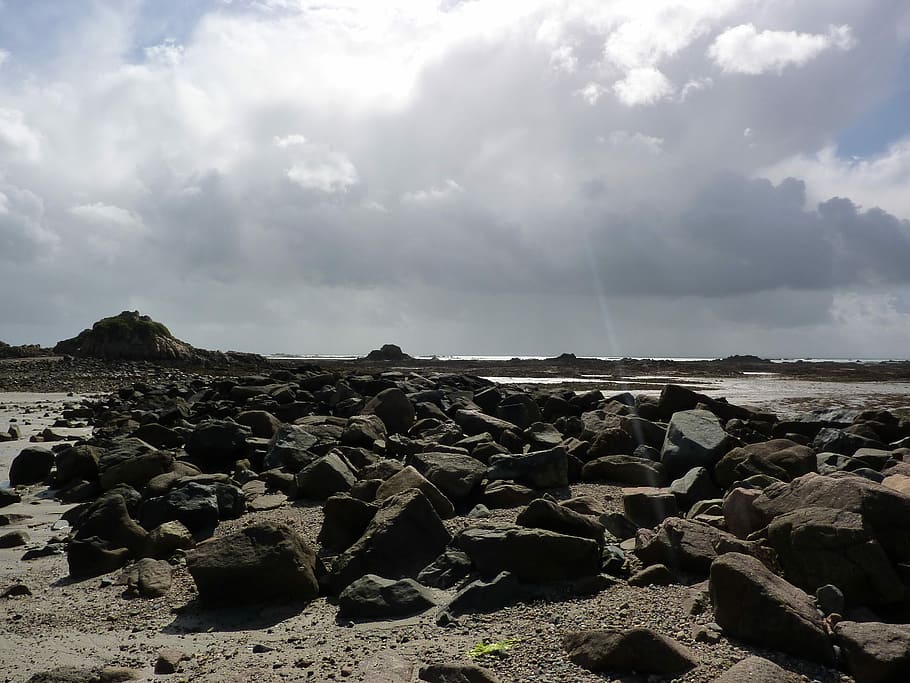 Clouds, Rocks, Landscape, Nature, Sky, outdoor, nature landscape HD wallpaper