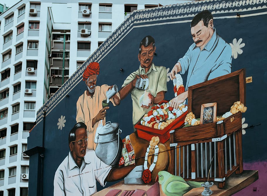 four men graffiti, architecture, building, infrastructure, public HD wallpaper