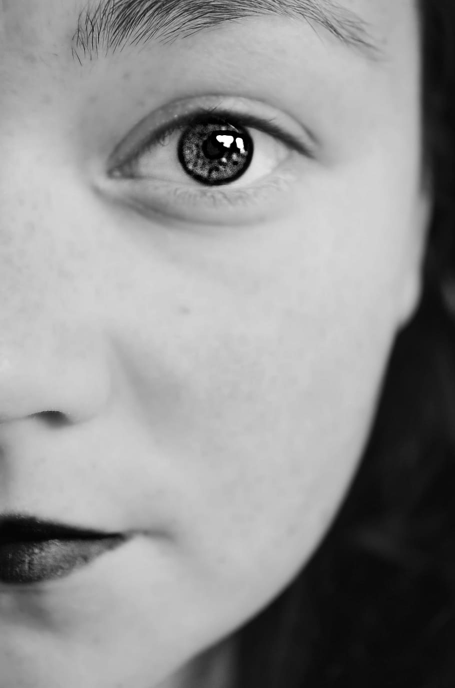 eye, black and white, face, portrait, human body part, close-up HD wallpaper